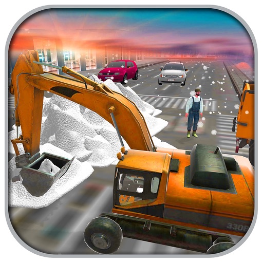 Snow Rescue Excavator Winter Crane 3D Icon