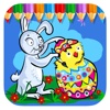 Free Coloring Page Game Bunny And Chicken