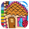 Candy House Game Coloring Book Page For Kids