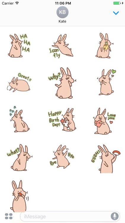 Homer The Cute Bunny English Stickers