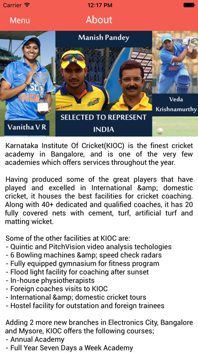 Screenshot #1 pour KIOC Karnataka Inst of Cricket