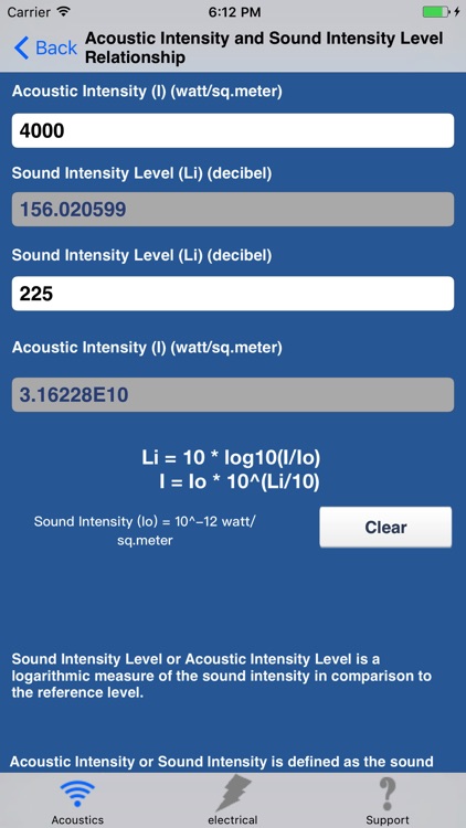 Acoustics Engineering Calculator