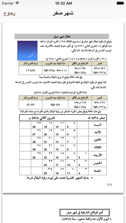 مواقيت الاهلة