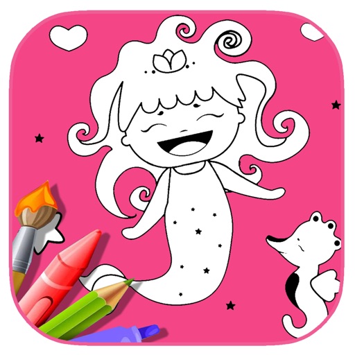 Toodler Coloring Book Game Mermaid Girl Version