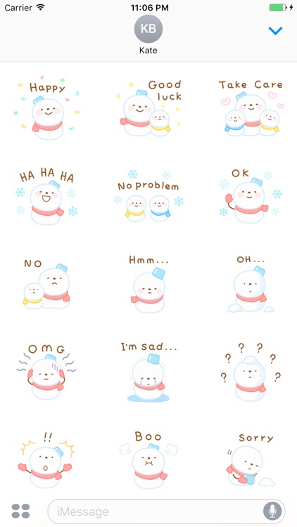 Taylor The Cute Snowman English Stickers