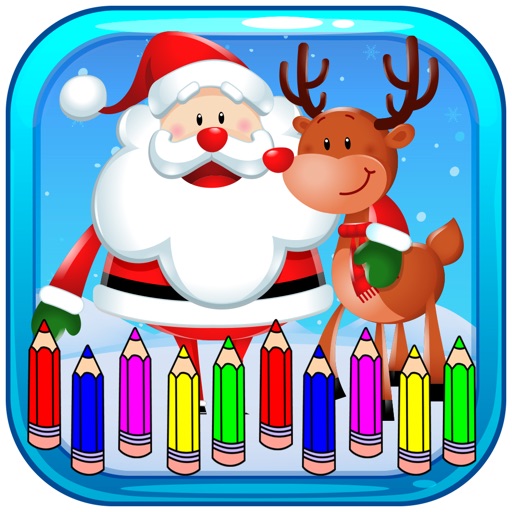 Coloring Page Christmas and New Year For Kids Icon