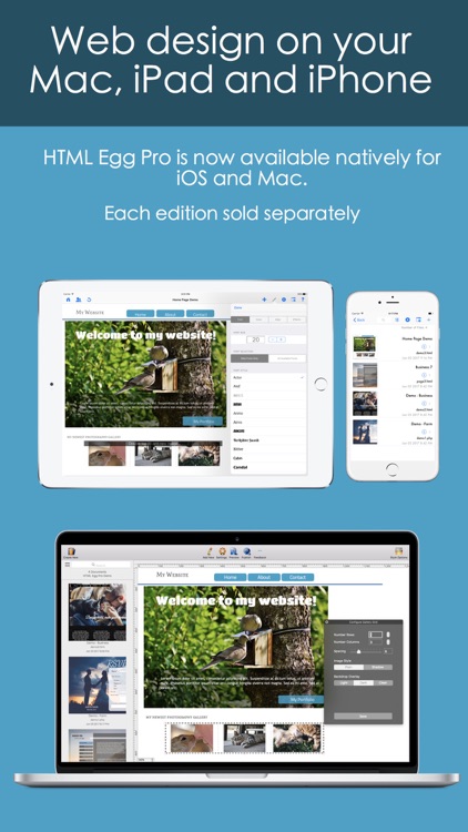 HTML Egg Pro Website Designer for iPhone