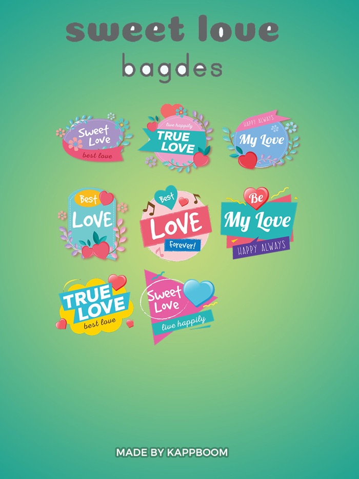 Geometric Love Badge Stickers