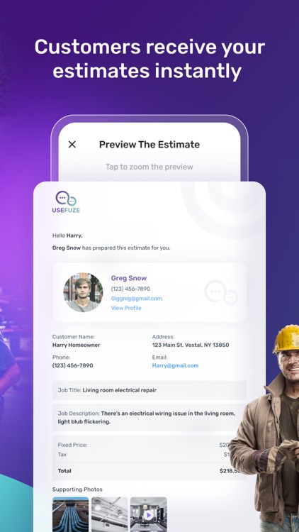 USEFUZE App for Contractors