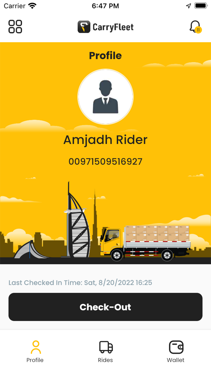 CarryFleet Rider App
