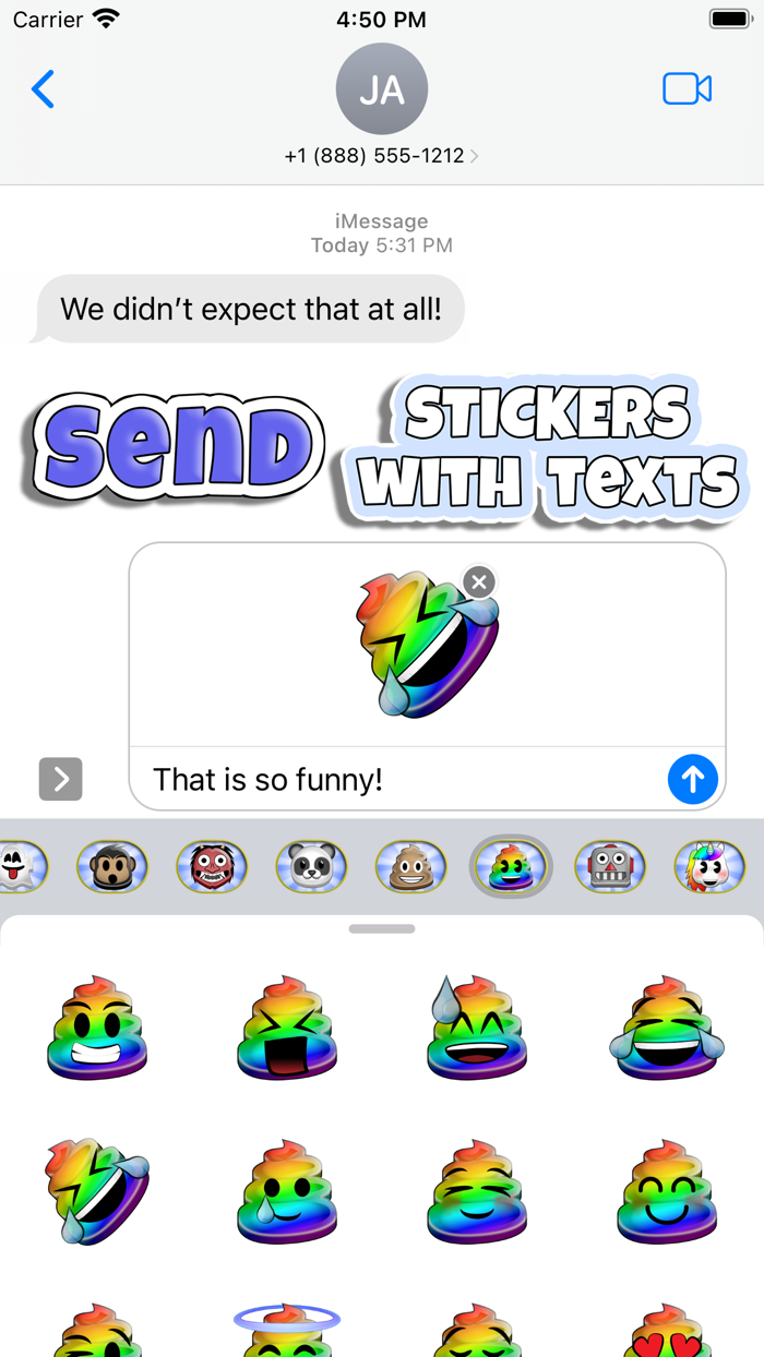 Sticky Moji Rainbow Poop