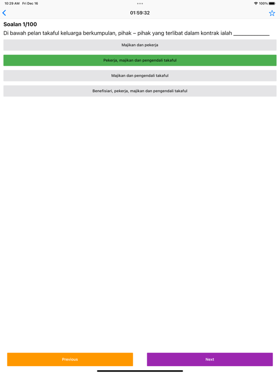 Ujian TBE Takaful screenshot 2