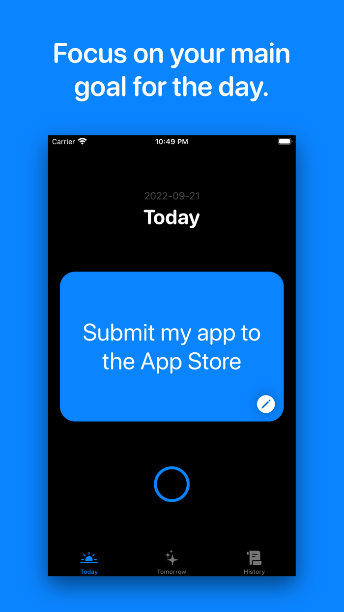 Goalie - One Daily Goal