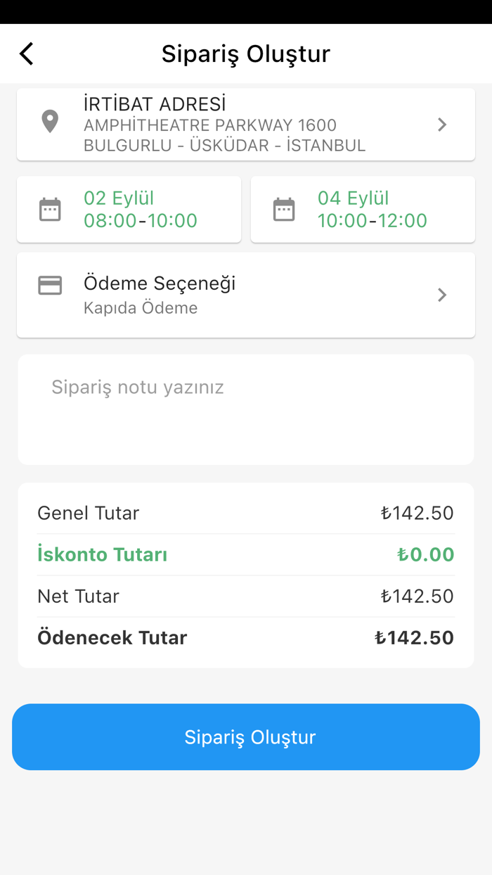 Aktif Müşteri Online Sipariş