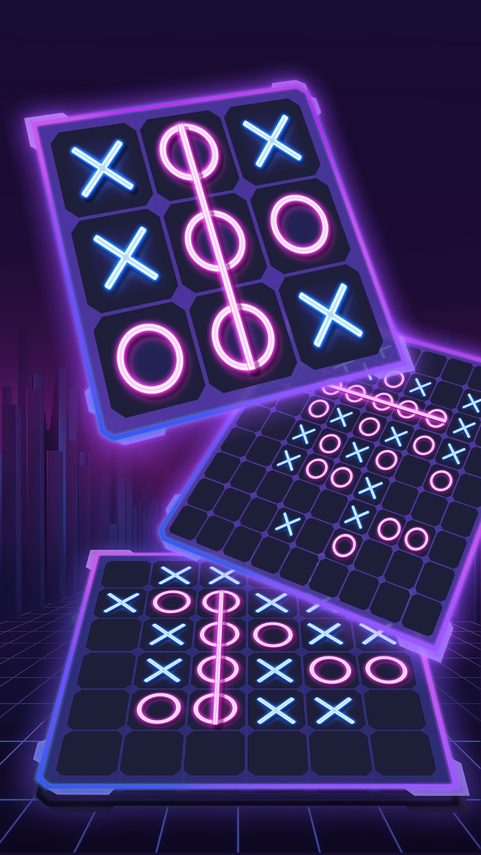 Tic Tac Toe 2 Player XO Glow