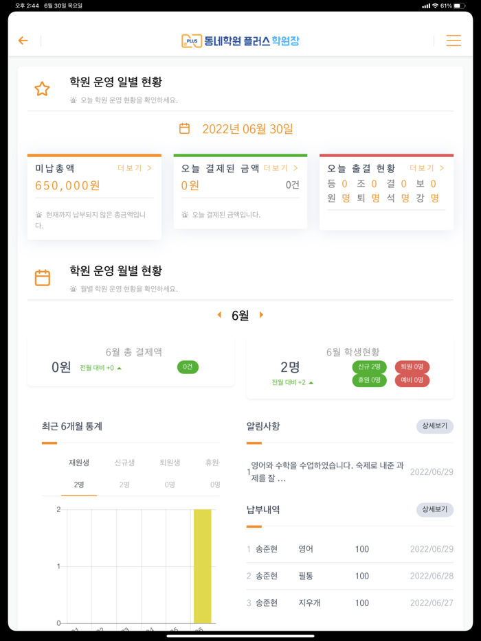 동네학원 플러스 학원장