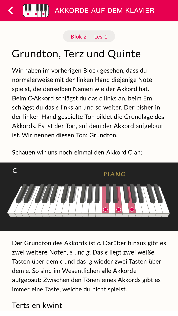 Akkorde auf dem Klavier