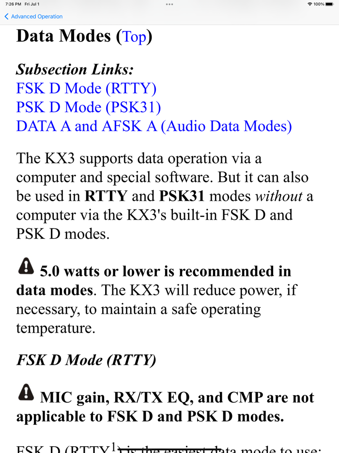 KX3 Micro Manual