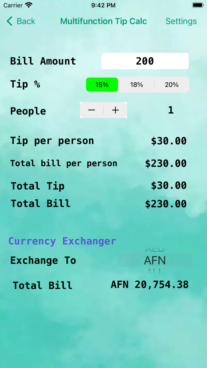 Multifunction Tip Calc