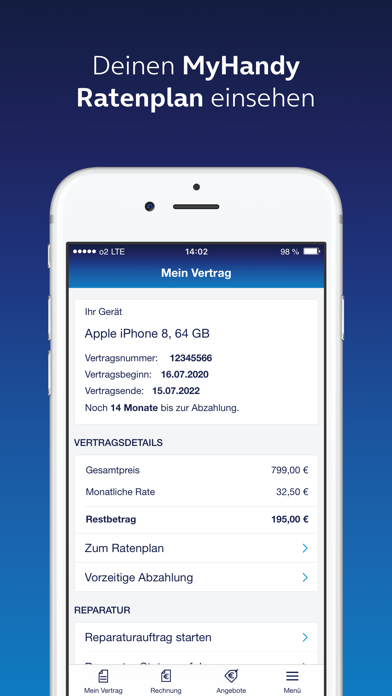 Mein o2 app screenshot 6 by Telefonica Germany GmbH & Co. OHG - appdatabase.net