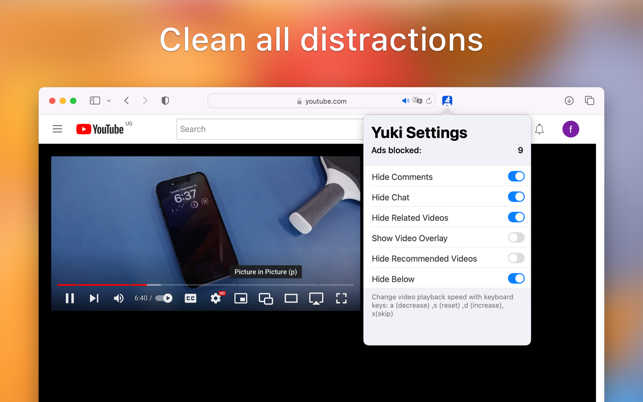 ‎Yuki - Cleaner+ for YouTube Screenshot