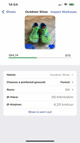 Game screenshot Shoe Usage Tracker apk