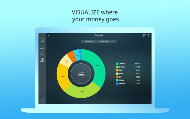 Money Pro: Captura de tela de finanças pessoais