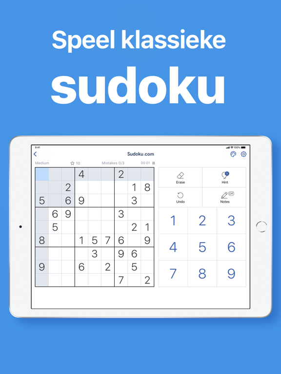 Sudoku.com - Logica-puzzel iPad app afbeelding 1