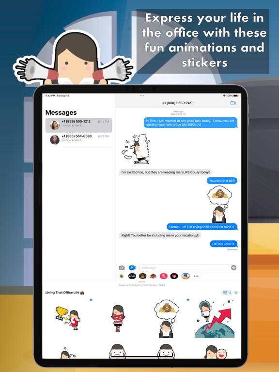 Screenshot #4 pour Office Gal Sticker Pack