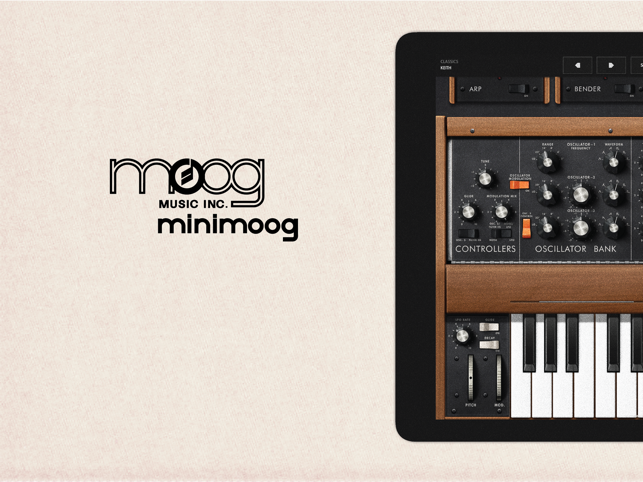 Skärmdump av Minimoog Model D Synthesizer