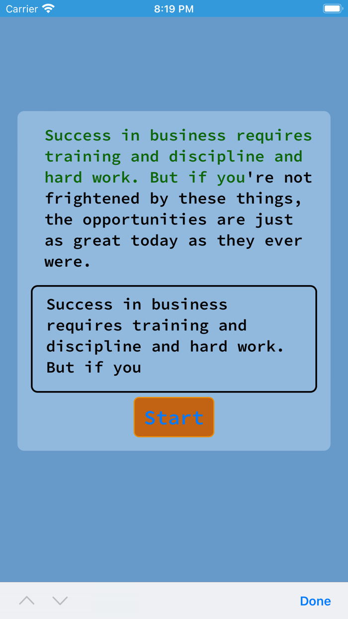 Typing Practice for screens