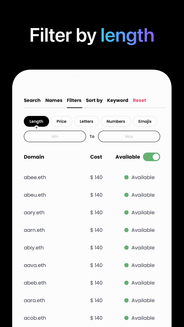 UPYO ENS Find Best .ETH Names