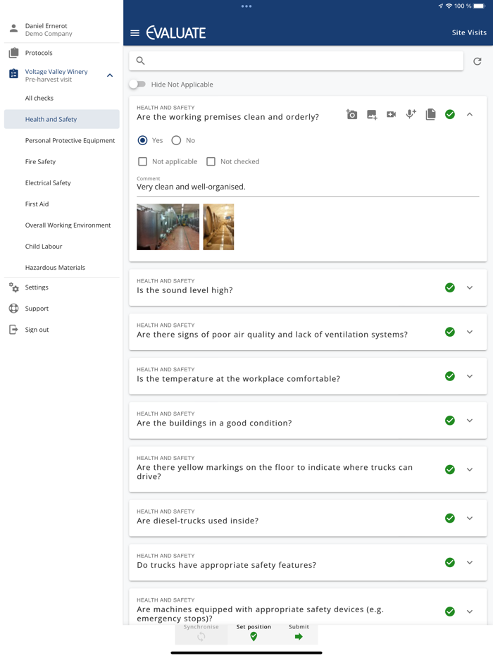 Evaluate Site Visits