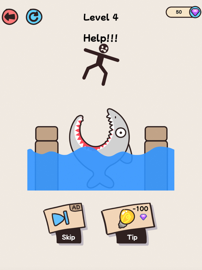 Draw to save  IQ-brain puzzle