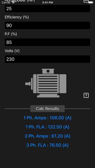 Electrical Motor Calculator screenshot 2