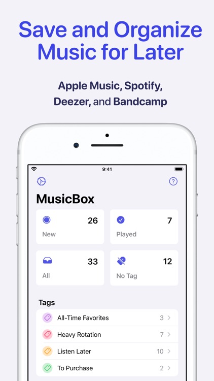 MusicBox: save music for later