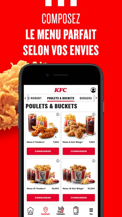 KFC France iphone captures décran