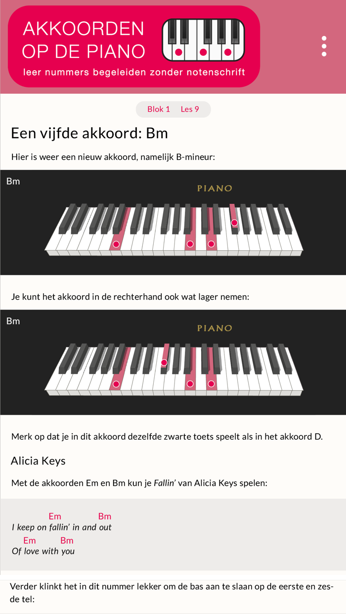 Akkoorden op de piano