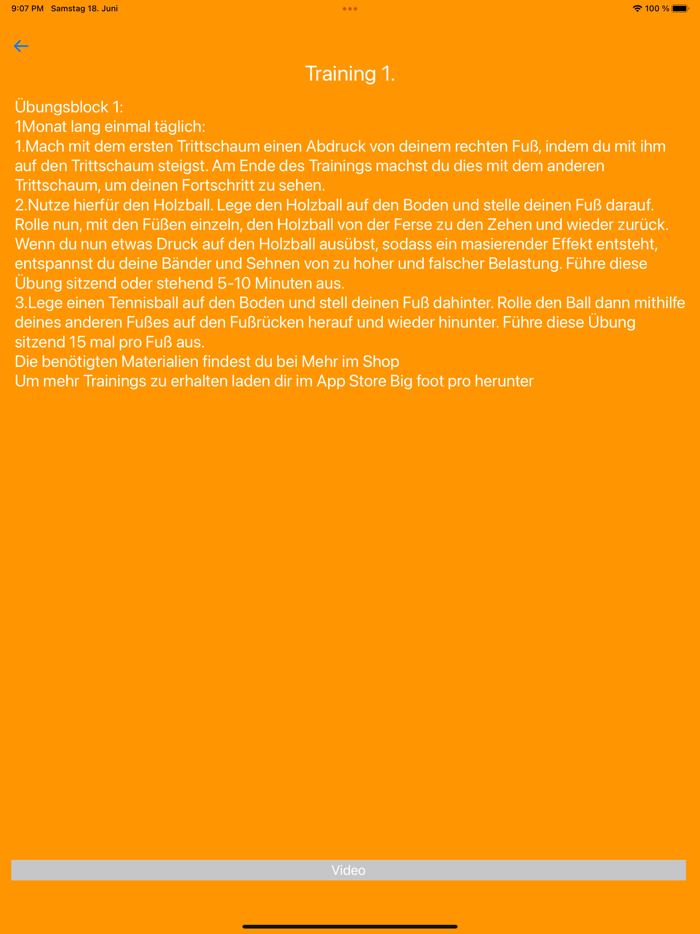 Big foot Fußtraining