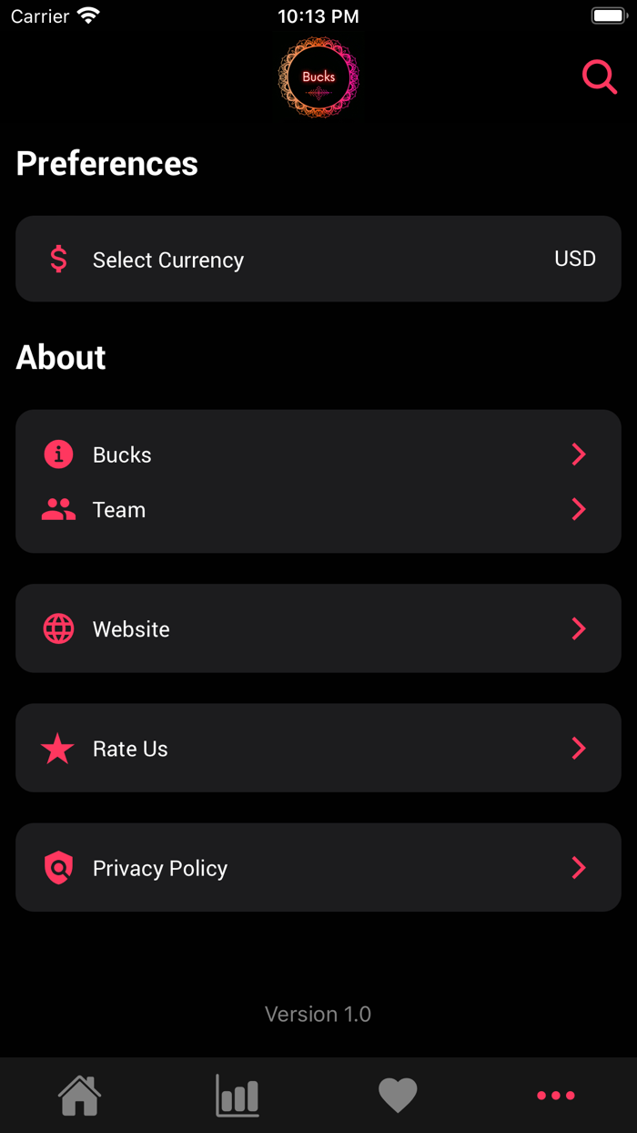 Bucks - Cryptocurrency Tracker