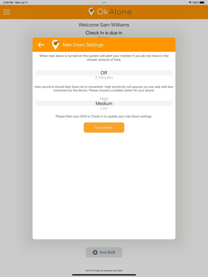 Ok Alone - Lone Worker App