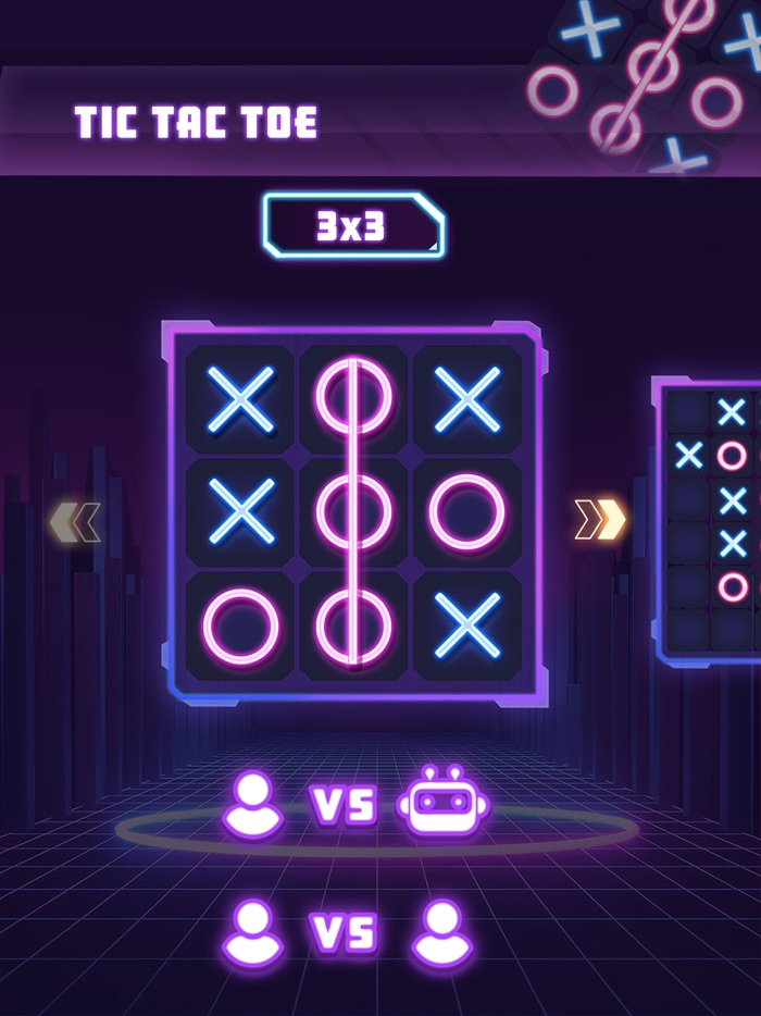Tic Tac Toe 2 Player XO Glow
