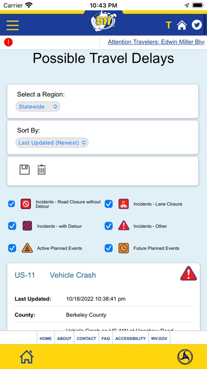 WV 511 Drive Safe Mobile App