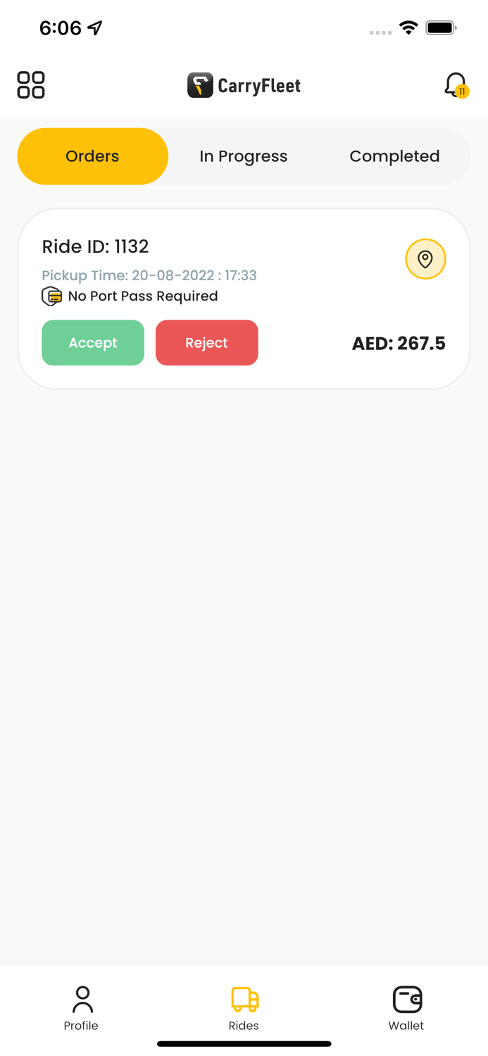 CarryFleet Rider App
