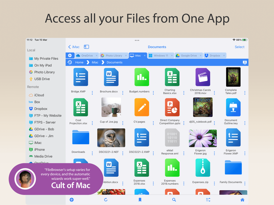 FileBrowser Document Manager App voor iPhone, iPad en iPod touch