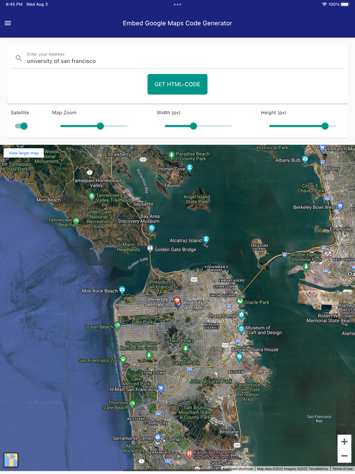 Embed Google Maps Generator