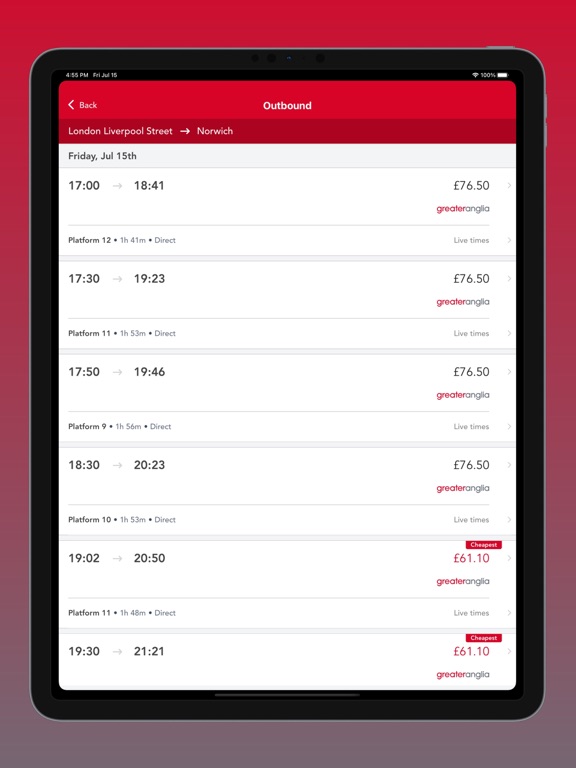 Greater Anglia Tickets & Times screenshot 2