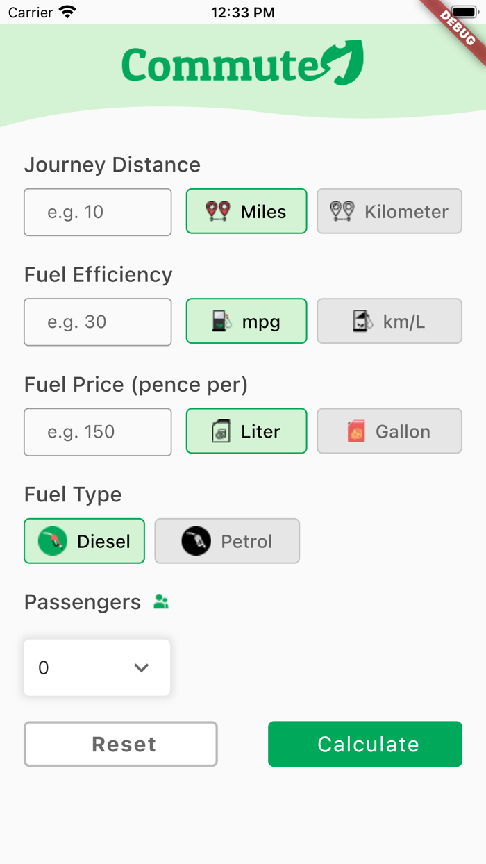Commute Fuel Calculator