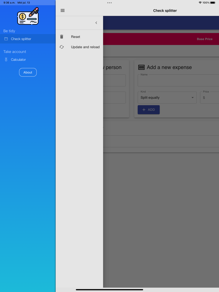 Check Splitter and Calculator