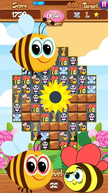 Bees Animal Friends Pop Match3